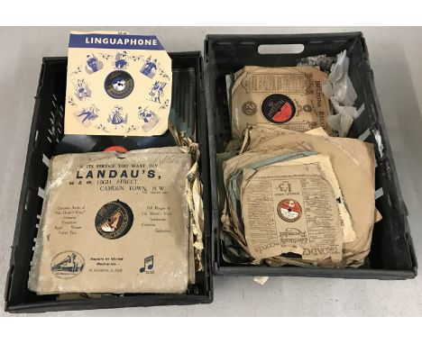 2 crates of vintage classical, choral and brass band 78 records. In varying conditions. To include examples produced by Colum