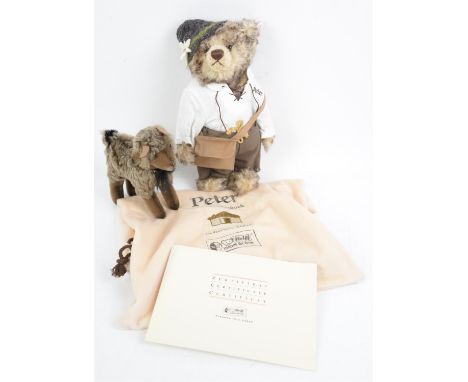 Steiff limited edition Peter and his goat Teddy Bear, 357/1500, with certificate, buttons in ears, 32cm high, in bag,