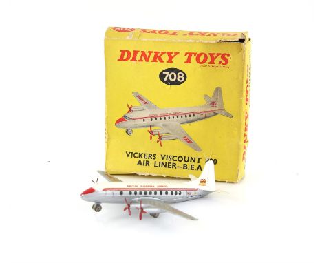 Dinky Toys 708 Vickers Viscount 800 Air Liner - B.E.A., (boxed),