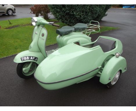 A 1960 Lambretta LI 150 Series II combination, registration number 788 AFJ, frame number 150LI 853422, engine number 150LI 85