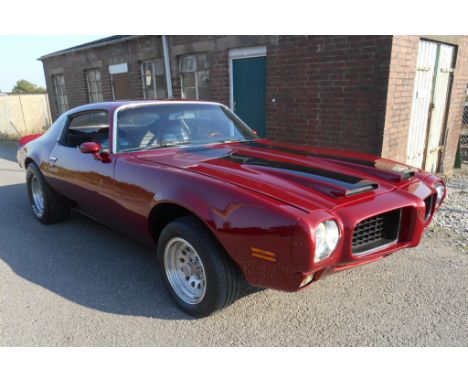 A 1974 left hand drive Pontiac Firebird, registration number DBY 892M, chassis number 2587D4N141348, engine number 500557, ma