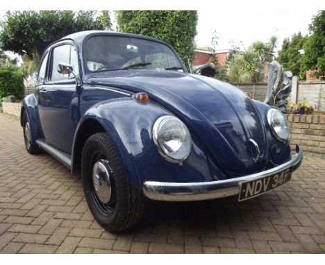 A 1967 Volkswagen Beetle 1200, registration number NDV 34F, chassis number 117732801, engine number DR 1444, blue. Believed 5