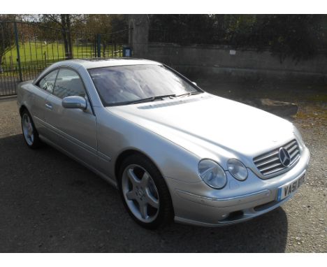 A 2001 Mercedes-Benz CL500, registration number VA51 BTE, silver. Mercedes-Benz launched the CL500 late in 2000 as a 2001 mod