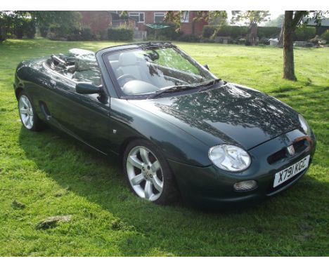 A 2000 MG F VVC, registration number X791 KGC, green. Believed 44,500 miles from new, this MG F is finished in a most attract