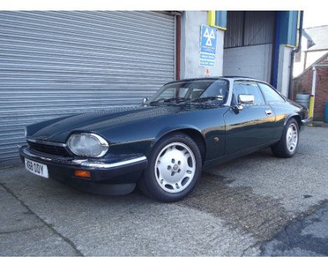 A 1993 Jaguar XJS 4 litre coupé, registration number K68 ODY, Jade green. This rare five speed manual XJS features the revise