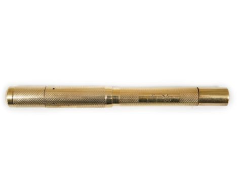 A De La Rue Onoto 9ct. gold piston fill fountain pen, appears to be working with provision for cap clipPLEASE NOTE:- Prospect