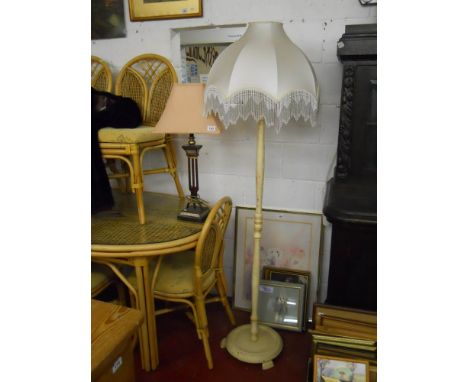 Ornate iron table lamp & standard lamp