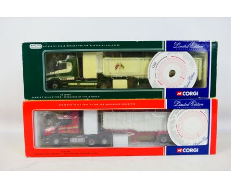 Corgi - Two boxed Corgi Limited Edition 1:50 scale diecast Scania T Bulk Tipper model trucks. Lot consists of Corgi CC12808 '