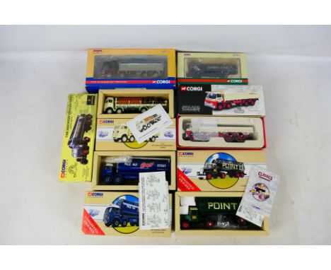 Corgi - A fleet of seven 1:50 scale diecast commercial vehicles from various Corgi ranges. Lot includes Corgi CC13513 Limited