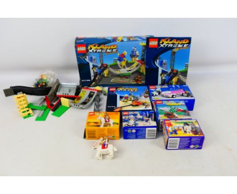 Lego - Seven boxed Lego sets. Lot includes #6738 'Island Extreme Stunts' Skateboard Challenge; #655 'System' Sea Hunter; #662