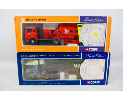 Corgi - Two boxed Corgi Limited Edition 1:50 scale diecast model trucks. Lot consists of Corgi CC12212 Scania 4 Series Bulk T