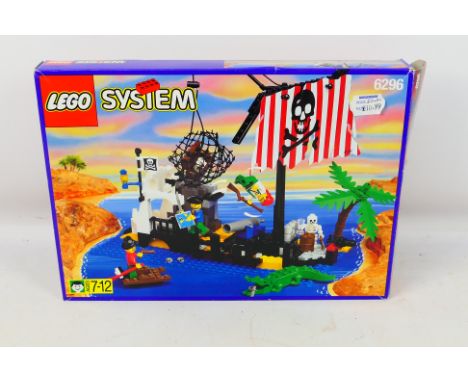 Lego - A boxed 1996 Lego 'System' #6296 Shipwreck Island. The set is open and has signs of play wear appearing to be in Good 
