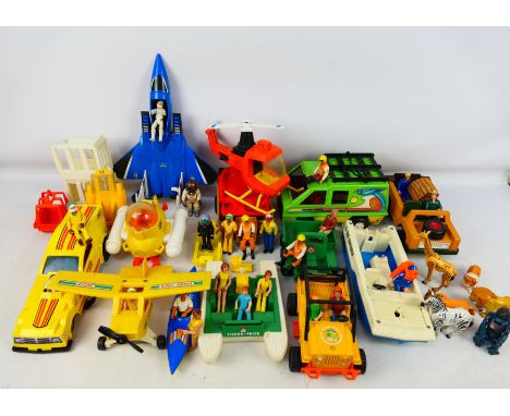Fisher Price - An assortment of unboxed vintage Fisher Price toys / sets to include a sea explorer boat, Super car, helicopte