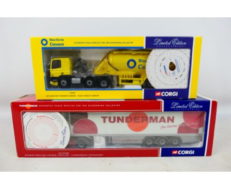 Corgi - Two boxed Corgi Limited Edition 1:50 scale diecast model trucks. Lot consists of Corgi #75902 Leyland DAF Powder Tank