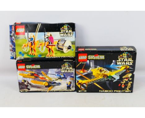 Lego - Star Wars - Three boxed Lego 'Star Wars' themed sets. Lot consists of Lego #7141 Noboo Fighter; #7131 Anakin's Podrace
