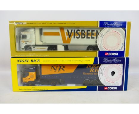 Corgi - Two boxed Corgi Limited Edition 1:50 scale diecast model trucks. Lot consists of Corgi CC13205 DAF XF Space Cab Fridg