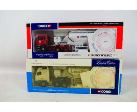 Corgi - Two boxed Corgi Limited Edition 1:50 scale diecast model tanker trucks. Lot consists of Corgi CC12421 Volvo FH Globet