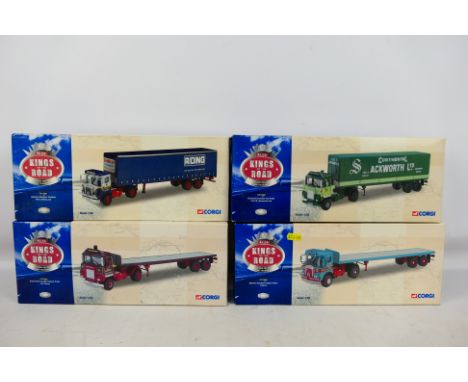 Corgi - Four boxed Corgi 'Kings of the Road' Limited Edition 1:50 scale diecast model trucks. Lot consists of CC12601 Scammel