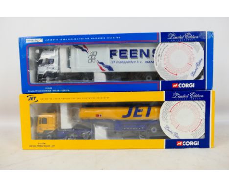 Corgi - Two boxed Corgi Limited Edition 1:50 scale diecast model trucks. Lot consists of Corgi CC12708 ERF ECS Petrol Tanker 