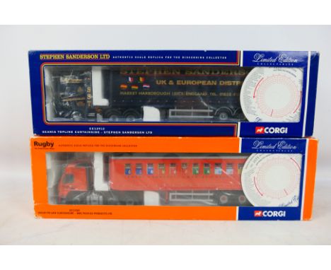 Corgi - Two boxed Corgi Limited Edition 1:50 scale diecast model trucks. Lot consists of Corgi CC13503 Volvo FM Low Curtainsi