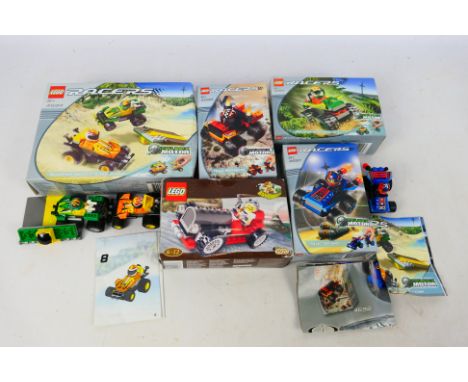 Lego - Five boxed Lego predominately 'Racers' themed sets. Lot consists of Lego #4594 Maverick Sprinter & Hot Arrow; #4592 Re