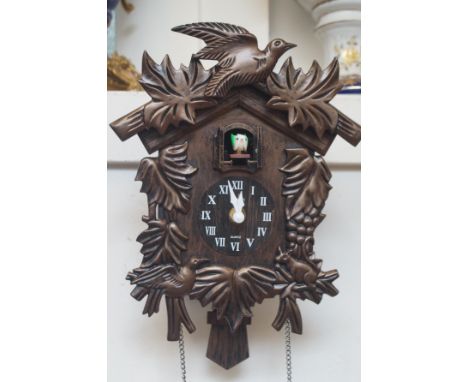 Cuckoo clock (Plastic) with weights &amp; pendulum 
