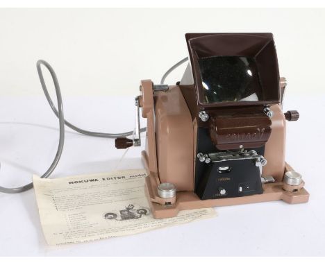 1965 Rokuwa Editor model V, an 8mm film editor with slide viewer, including manual