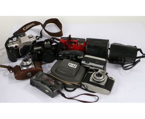Collection of 35mm cameras, to include a Kodak Instamatic 300, Beirette, Canon, and others (qty)