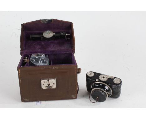 Kodak Pupille camera, with a Jos Schneider &amp; Co Kreuznach Xenon f/2 45mm lens, housed in fitted case with a reflex finder