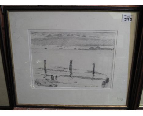 Phillip Y. Davies, (20th Century, Welsh), Gower coastal scene with distant Needles, signed in pencil and dated: '93, pencil s