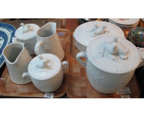Two trays of Royal Worcester fine porcelain 'Gourmet' oven china items to include: two tapering jugs and various sized casser