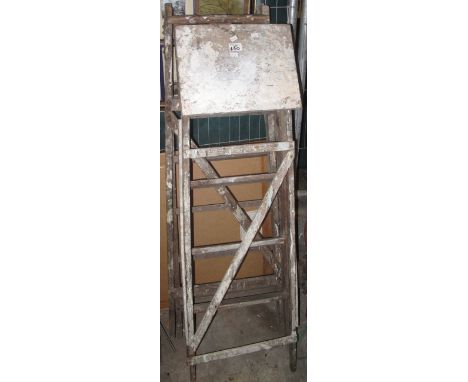 Two similar rustic step ladders. (2)(B.P. 24% incl. VAT)
