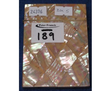 Mother-of-pearl rectangular card case.(B.P. 24% incl. VAT)Inv. no. 5.   CONDITION REPORT:  Some wear and minor tiny chips, hi