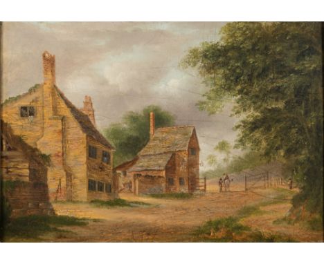 John Wallace Tucker [1808-1869]-
Cottage near Exeter:-
signed and inscribed on the reverse
oil on panel, 16.5 x 24cm, togethe