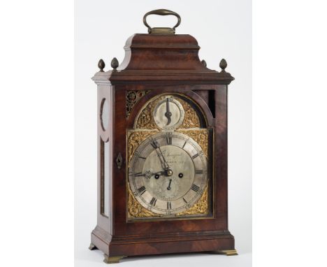 Thos. Langford, London, an 18th century mahogany bracket clock: the eight-day duration, five-pillar double-fusee movement, no