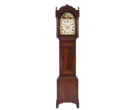 George Holford, Doncaster, a mahogany longcase clock: the eight-day duration movement striking the hours on a bell, the break