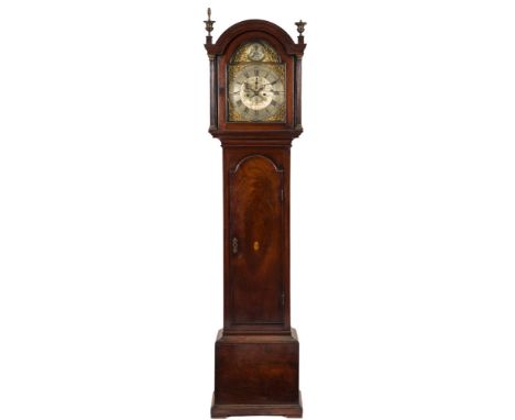 Ralph Banks, Devonport, a mahogany longcase clock: the eight-day duration movement striking the hours on a bell, the brass br