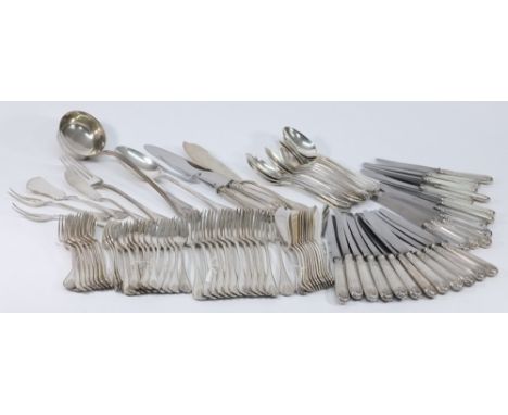 A set of Italian silver table silver, A Cesa.Sc Alessandra, comprising :-
twelve each - table spoons, table forks, table kniv