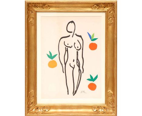 HENRI MATISSE 'Nude with Oranges', original lithograph from the 1954 edition after Matisse's cut outs, signed in the plate, 3