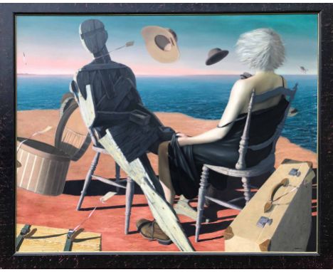 GORDON K. MITCHELL RSW RSA RGI (Scotish b.1952) 'Package Holiday', oil on canvas, signed lower right, provenance Roger Billcl