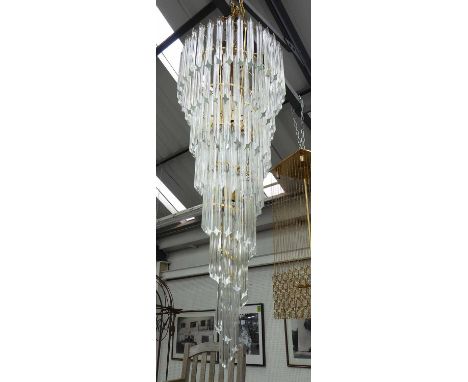 CHANDELIER, vintage Murano Quadedri spiral on gilt frame, 150cm H plus chain. (with faults)