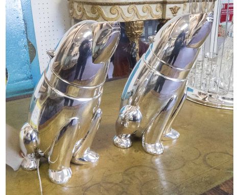 POLAR BEAR COCKTAIL SHAKERS, a pair, vintage style, 27cm H. (2)