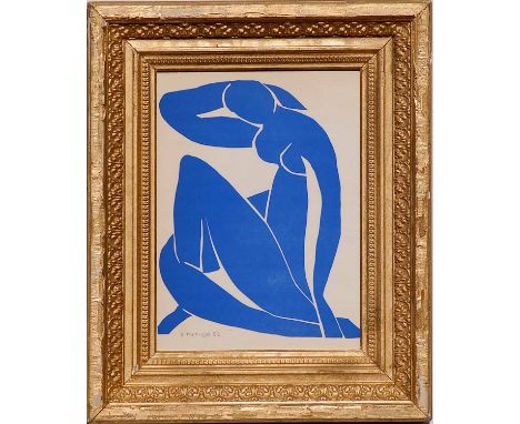 HENRI MATISSE 'Nu Bleu XII', original lithograph from the 1954 edtion, after Matisse's cut-outs, signed in the plate - printe