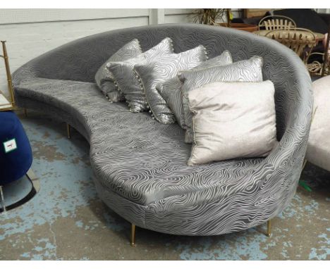 GIO PONTI STYLE SOFA, in a Zinc Teatro collection fabric, 300cm W. 