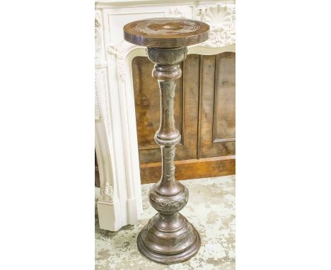 BRONZE STAND, large Japanese Meiji period, 108cm H. (with faults)