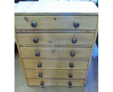 A Vintage Pine Chest of Drawers, with six drawers, approx 58 x 25 x 76 cms.