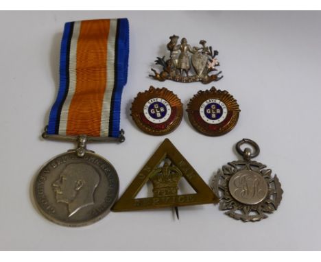 A Collection of Miscellaneous Military Badges, including 1914 - 18 Great War Medal to 3162 Pvt. F. J. Crawford, Som. Lt. Inf.