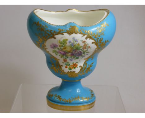 A Coalport (Coalbrookdale) Vase, decorated with a panel of flowers inside a gilt border, surrounded by scroll work, approx 23