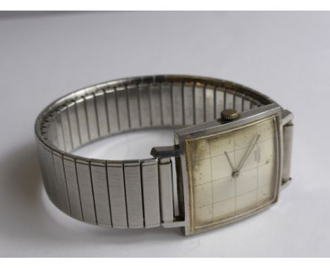 A Vintage Girard Perregaux Stainless Steel Gentleman's Wrist Watch.