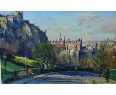 Peter Brown (b. 1967)  'Morning Light - The Mound' Oil-on-Canvas, signed and framed, 25.5 x 38cm high 